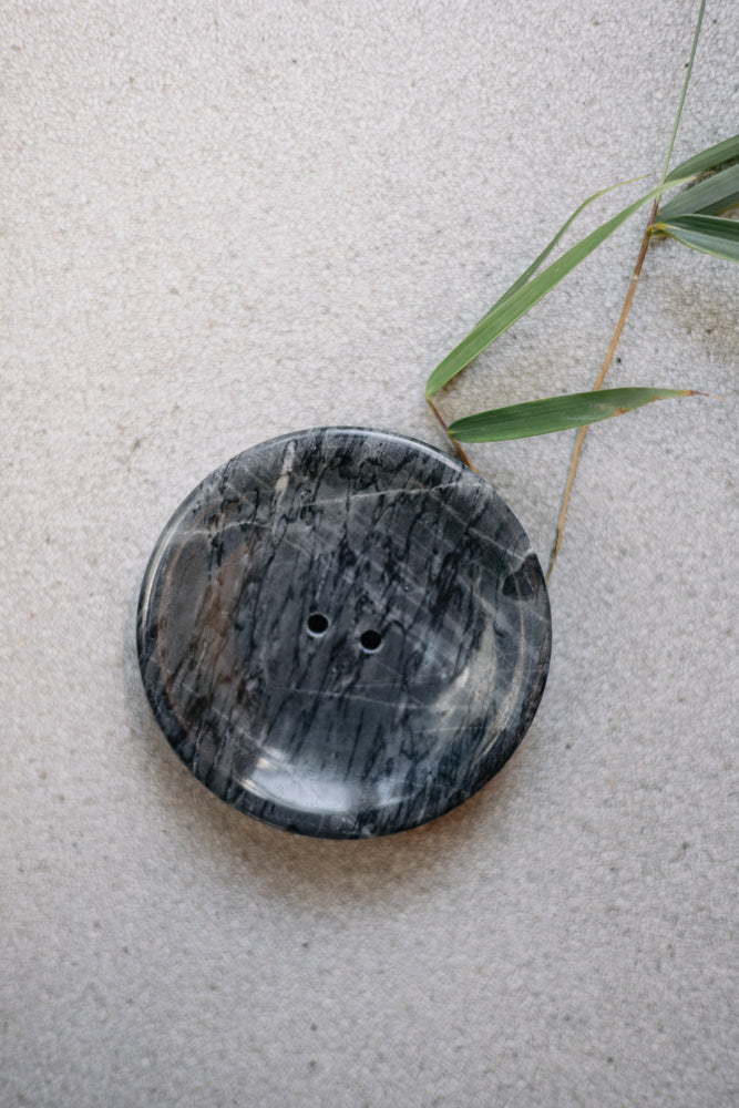 Seifenablage aus echtem schwarzen Marmor