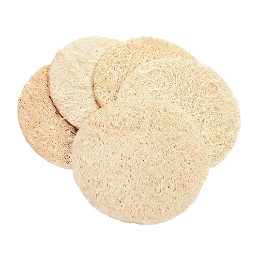 Tampons exfoliants en luffa, paquet de 5