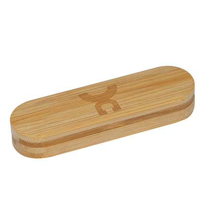 Silikon-Kosmetikstäbchen aus Bambus wiederverwendbar, 2er Pack  in Bambusbox