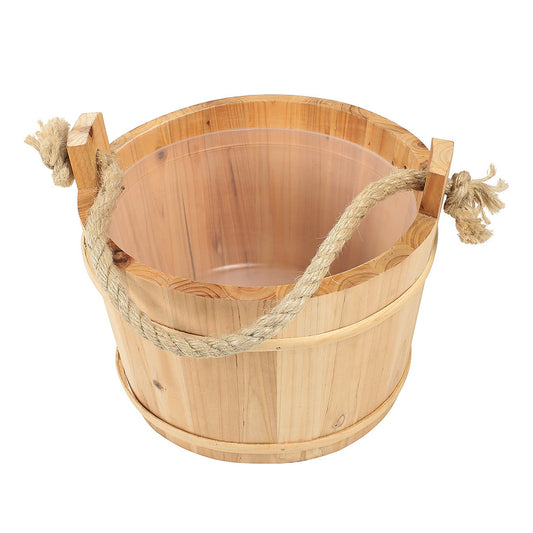 Saunabottich, a. Holz mit Kunststoffeinsatz