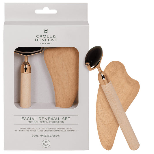 Ensemble de rajeunissement du visage avec de la pierre naturelle véritable