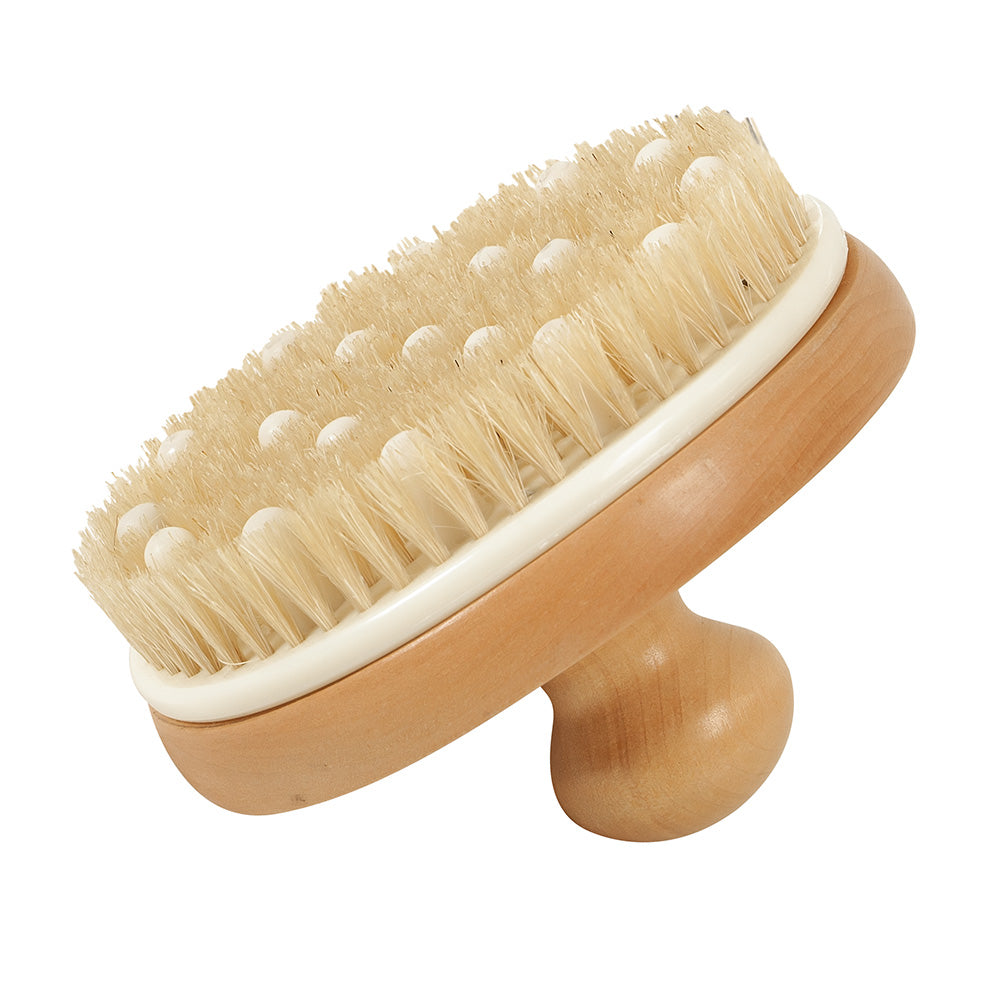 Massagehandbürste mit Holzknauf