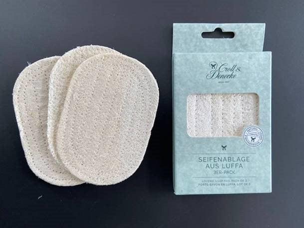 Seifenablage aus Luffa, 3er Pack